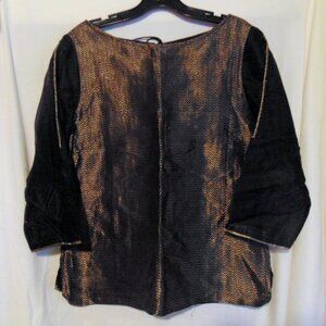 Vintage Fabindia Silk Blouse M Chevron India Quiet Luxury Boho Artisan Textile